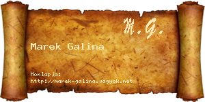 Marek Galina névjegykártya